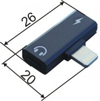 USB-0363-BK_prom   Rozdzielacz do Iphone Lightning 2w1 na słuchawki i ładowarkę - adapter czarny