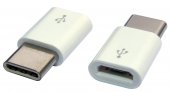 Adapter gn. micro USB/wtyk typ C białe
