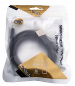 Kabel połączeniowy USB A/USB typ C, 1,5m w oplocie, czarny 