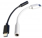 Adapter audio wtyk USB C - Jack 3,5mm gniazdo, biały