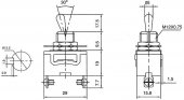 Przełącznik dźwigniowy stabilny TS-301 2-pin, ON-OFF