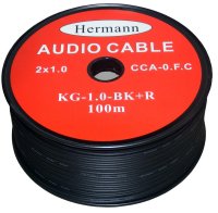 ROL-KG-1.0-BK+R   Kabel 2× 1.0mm czarny HERMANN