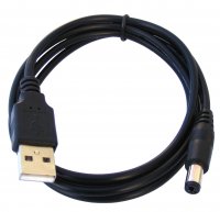 USB-0247-1.2m   Kabel połączeniowy wtyk USB A - wtyk DC 2,1/5,5; 1,2m