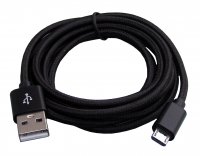 USB-0278-BK   Kabel połączeniowy USB A/mikro USB, 1,5m w oplocie, czarny