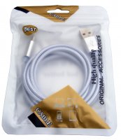 USB-0278-WH-S   Kabel połączeniowy USB A/mikro USB; cotton; 1,5m; srebrny