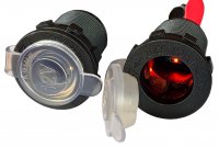 SAM-0136-R   Gniazdo zapalniczki montażowe hermetyczne podświetlane czerwona LED