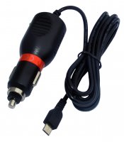 LAD-S-01-MICRO USB_prom   Zasilacz-Ładowarka samochodowa  5V/2.0A wtyk micro USB czerwona obwódka