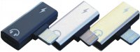 USB-0363-BK_prom   Rozdzielacz Lightning 2w1 na słuchawki i ładowarkę - adapter czarny