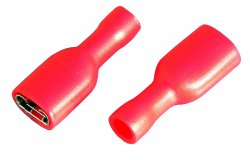 KON-6.3-Z-PVC-RED   Konektor żeński 6,3 izolowany czerwony ×100szt.
