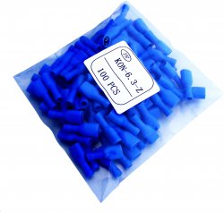 KON-6.3-Z-PVC-BLU   Konektor żeński 6,3 izolowany niebieski ×100szt.