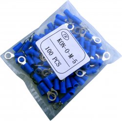 KON-O-M5-PVC-BLUE   Konektor oczkowy  M5 izolowany niebieski ×100szt.
