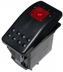 SW-CSW-4-RED   Przełącznik carling chwilowy (ON)-OFF 2-poz 3-pin 1 LED czerwony