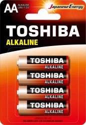 BAT-R6-0842   Bateria LR6 Toshiba Alkaline; R blister 4 szt.