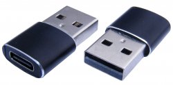 USB-0243   Adapter gn. USB typ C/wtyk USB typ A czarne