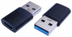 USB-0244   Adapter gn. USB typ C/wtyk USB typ A czarne 3.0